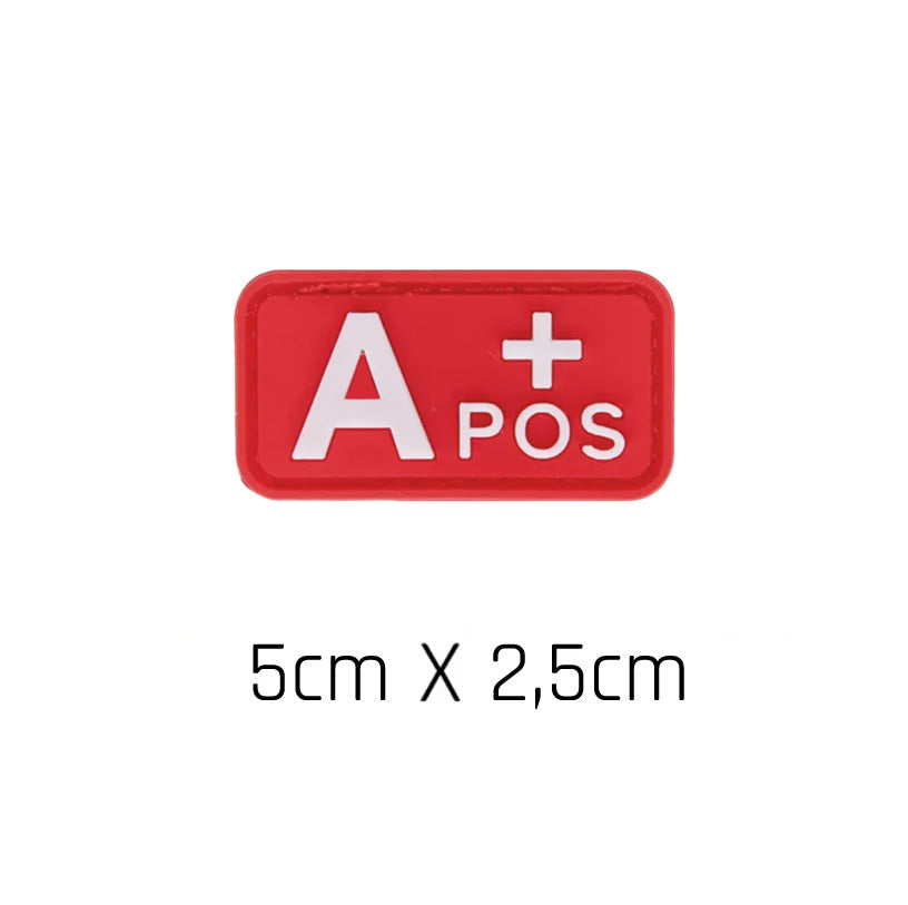 Parche Tipo Sangre (A+, B+, AB+, O+, A-, B-, AB-, O-) Rojo