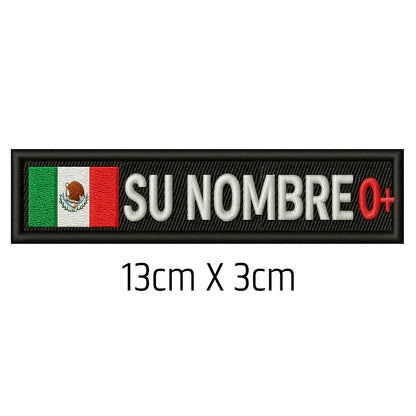 Parche Personalizable México + Tipo Sangre